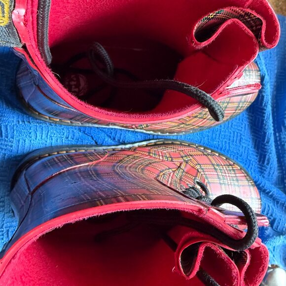 Vintage Rare Dr. Martens Drench Plaid Rubber Lace-Up Boot Women's Sz 9 GUC - Picture 3 of 9